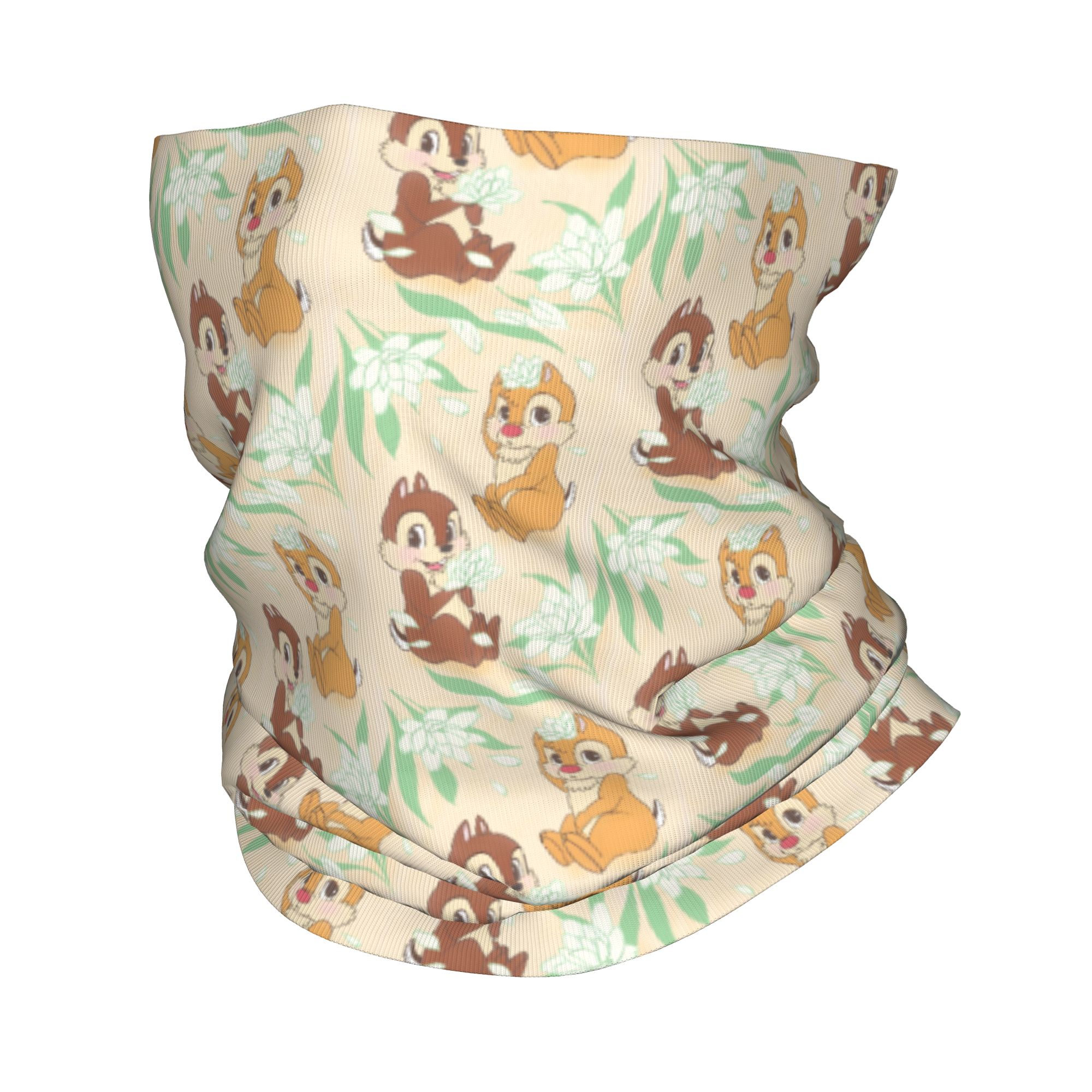 Neck Gaiter Face Cover - ผ้าพันคอแบบมีฮู้ดลายการ์ตูน C-Chip และ D-Dale สุดน่ารัก สำหรับผู้หญิงและผู้ชาย
