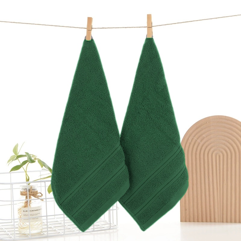 Cloth Face Mask Washable - ผ้าเช็ดมือทรงสี่เหลี่ยมผ้าฝ้าย 100% ผ้าเช็ดหน้าสีเขียวเข้มเนื้อนุ่มซึมซับได้ดี ผ้าเช็ดหน้าสำหรับเด็ก สำหรับโรงแรม บ้าน