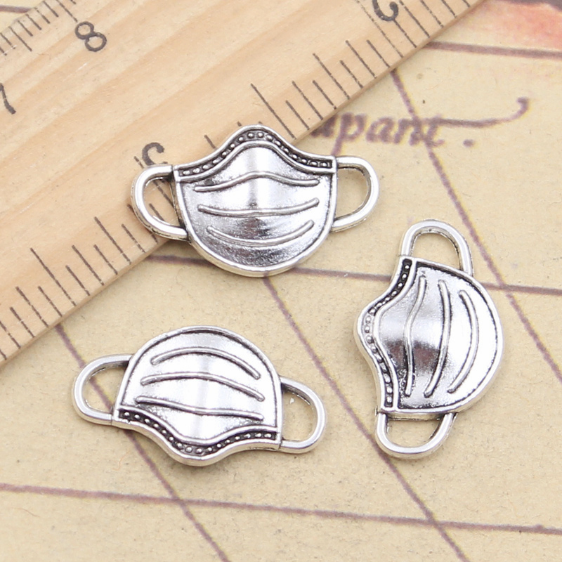 Disposable Surgical Mask - 20Pcs Charms Doctor หน้ากากปิดหน้า13X23Mm เงินทิเบตจี้เครื่องประดับโบราณทำ DIY