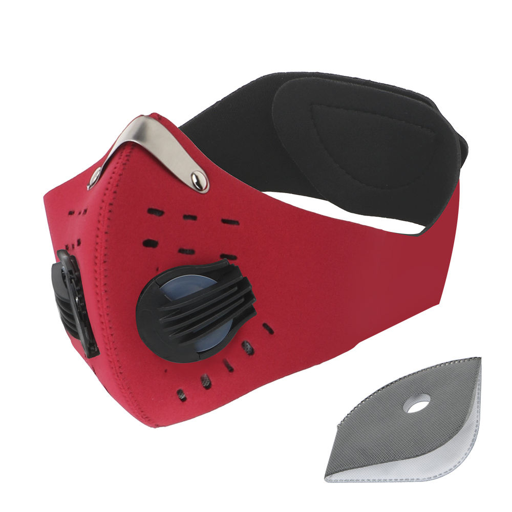 Dust Mask Construction - หน้ากากป้องกันฝุ่นละอองด้วยคาร์บอนแบบแอคทิเวต 1 ชิ้น พร้อมวาล์วระบายอากาศและแผ่นกรอง หน้ากากป้องกันสำหรับการปั่นจักรยาน