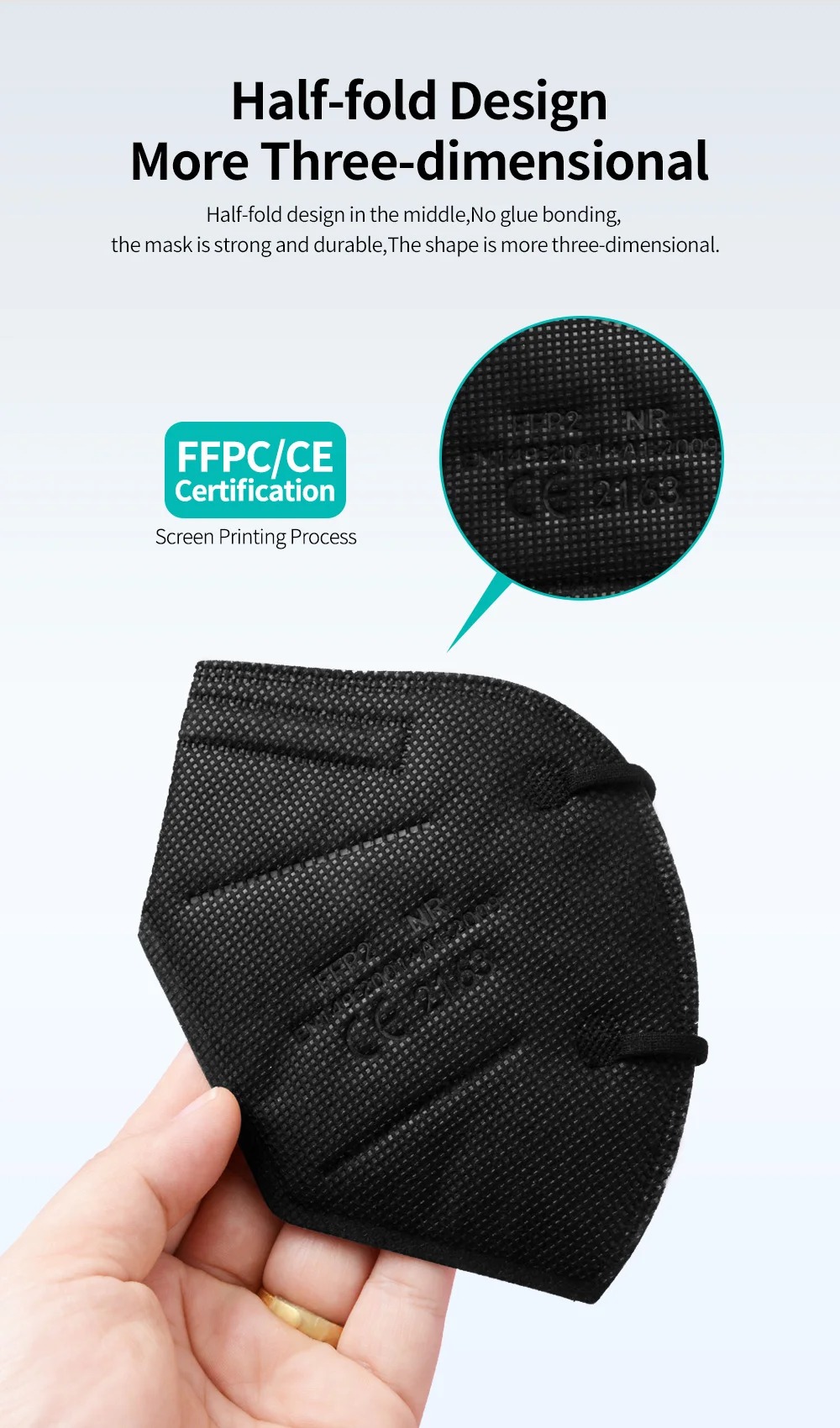 หน้ากาก FFP2 5 ชั้น ได้รับการร - Disposable Mask Blue บทวิจารณ์และราคา