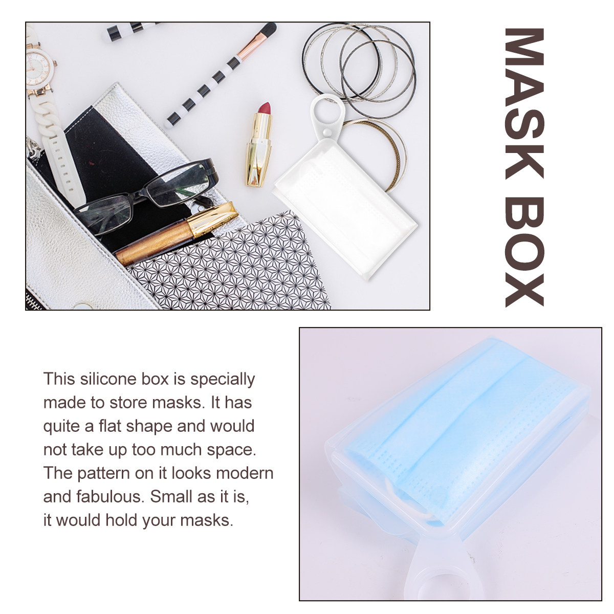 กล่องเก็บหน้ากากซิลิโคนแบบแบน  - Face Mask Storage Box บทวิจารณ์และราคา